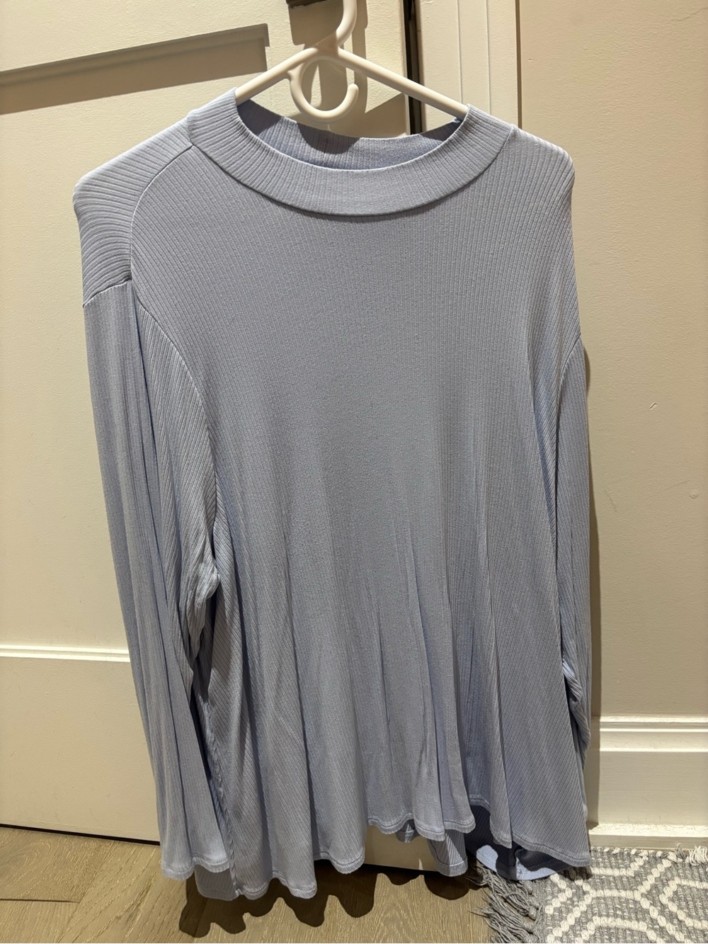 Old Navy Light Blue Ribbed Long Sleeve Top